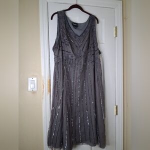 Chic Maggie Sweet Charcoal Sleeveless Dress with Sequins